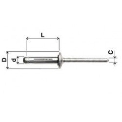 Rivetti S- Trifar Testa Cilindrica Alluminio / Alluminio Con Guarnizione