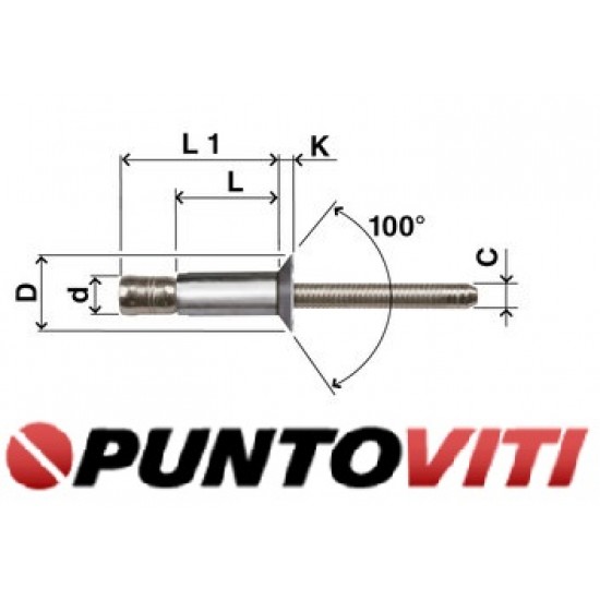 Rivetti Strutturali Farbolt Testa Svasata Acciaio / Acciaio