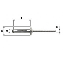 Rivetti X- Trifar Testa Cilindrica Alluminio / Alluminio