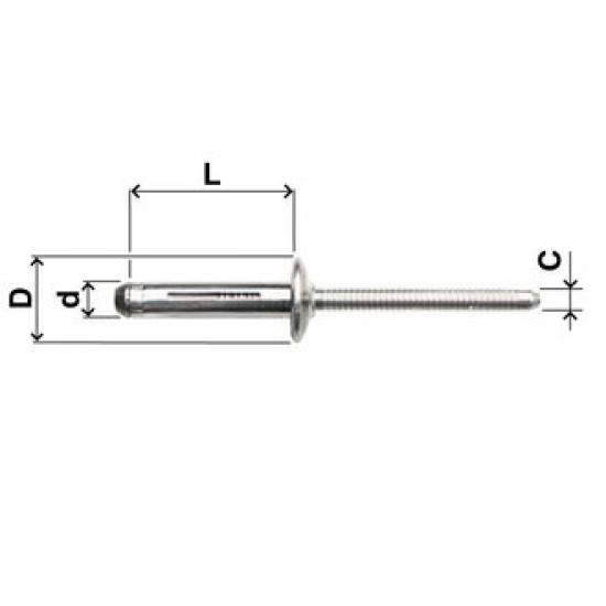 Rivetti X- Trifar Testa Cilindrica Alluminio / Alluminio