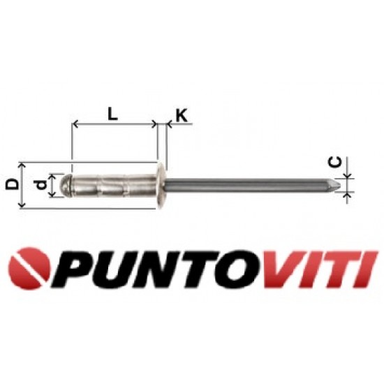 Rivetti Multifar Testa Cilindrica Alluminio / Acciaio