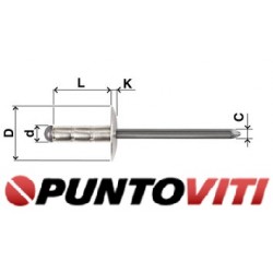 Rivetti Multifar Testa Larga Alluminio / Acciaio