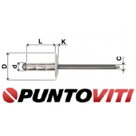 Rivetti Multifar Testa Larga Alluminio / Acciaio