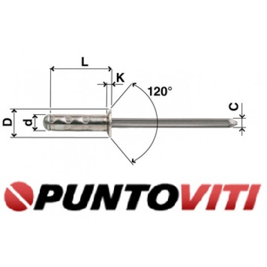 Rivetti Multifar Testa Svasata Alluminio / Acciaio