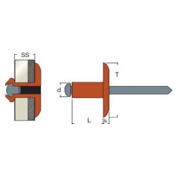 Rivetti Testa Larga Rame / Acciaio