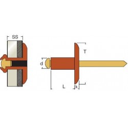 Rivetti Testa Larga Rame / Ottone