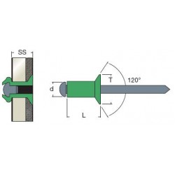 Rivetti Testa Svasata Alluminio / Acciaio