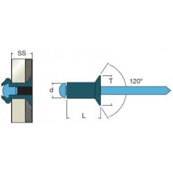 Rivetti Testa Svasata Cupronichel / Inox A2