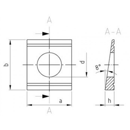 Piastrine A Cuneo Per Profilati UPN Inox DIN 434 Piastrine A Cuneo Per Profilati UPN Inox DIN 434