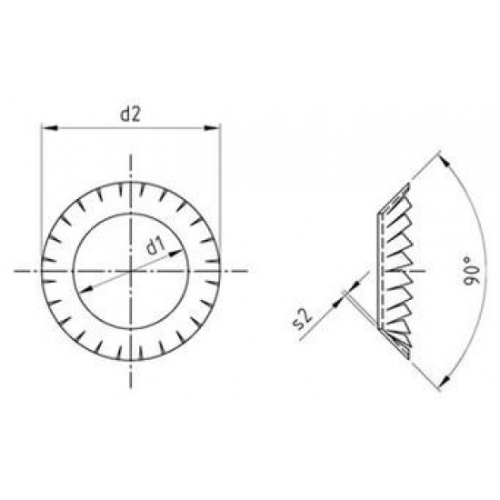 Rondelle di Sicurezza Dentate a Ventaglio Inox DIN 6798 Tipo V