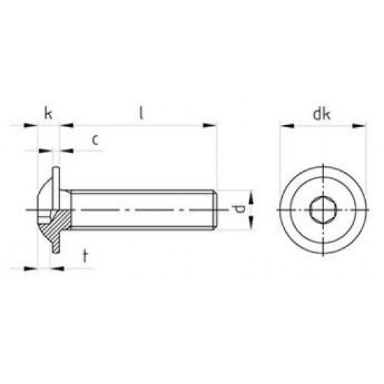 Viti Testa Bombata Esagono Incassato con Flangia Inox ISO 7380-2