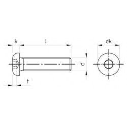 Viti Testa Bombata con Esagono Incassato Inox ISO 7380-1