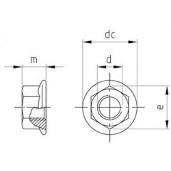 Dadi Esagonali Flangiati Lisci Inox DIN 6923