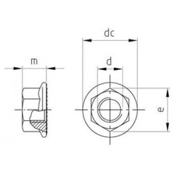 Dadi Esagonali Flangiati Zigrinati Inox DIN 6923