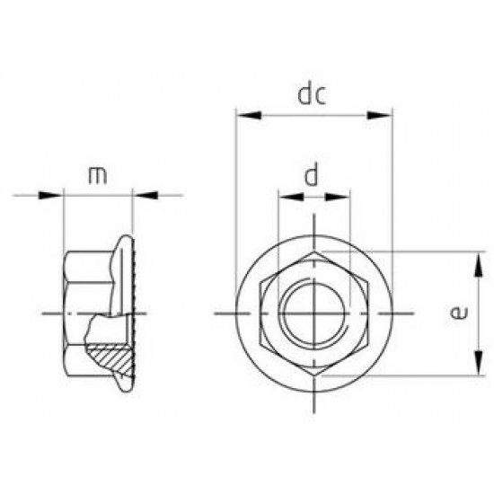 Dadi Esagonali Flangiati Zigrinati Inox DIN 6923