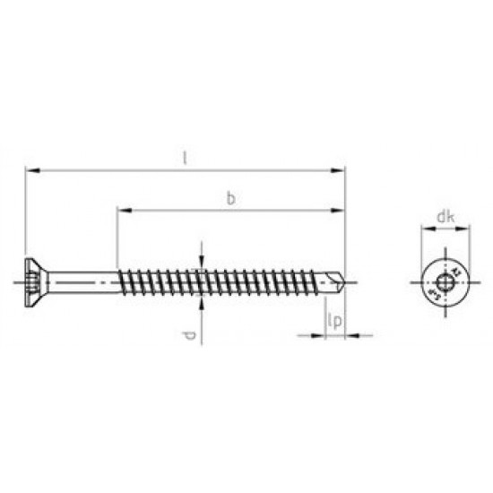 Viti Legno Autoforanti Testa Svasata Piana Torx Inox PV.9040