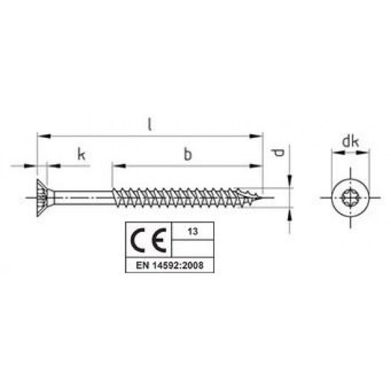 Viti Truciolari Testa Svasata Piana Torx con Punta Fresata Inox Pv.9042