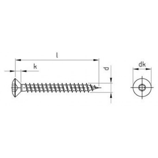 Viti Truciolari Testa Svasata con Calotta (Goccia Sego) Torx Inox Pv.9046