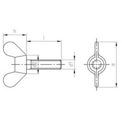 Viti Ad Aletta Inox, forma americana