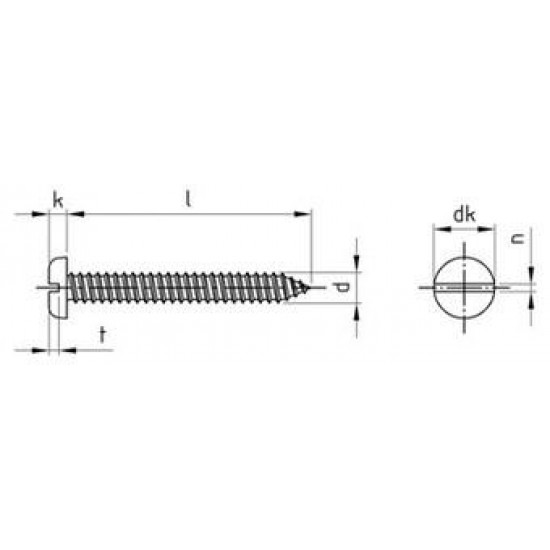 Viti Autofilettanti Testa Cilindrica con Intaglio Inox DIN 7971