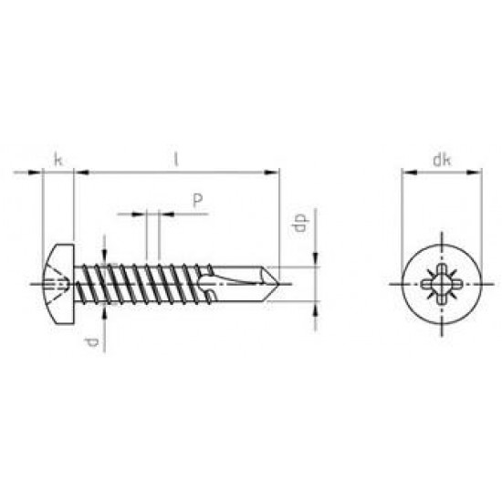 Viti Autoperforanti Testa Tonda Forma M Inox DIN 7504