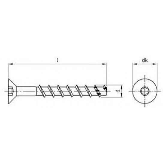 Viti a Cemento Testa Svasata PIana Torx