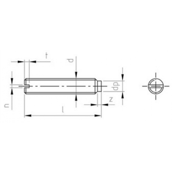 Grani Ad Intaglio Ad Estremità Cilindrica DIN 417 Inox