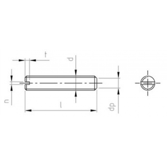 Grani ad Intaglio con Estremità Piatta DIN 551 Inox