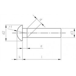 Ribattini Testa Cilindrica (Mezza Tonda) Inox DIN 660