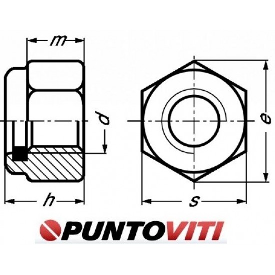 Dadi Esagonali in Alluminio con Inserto in Plastica Dadi Esagonali in Alluminio con Inserto in Plastica