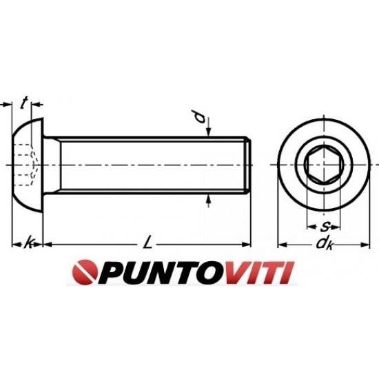 Viti a Testa Bombata con Cava Esagonale in Alluminio