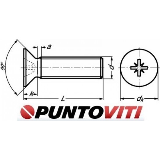 Viti a Testa Svasata Piana Pozidrive in Alluminio