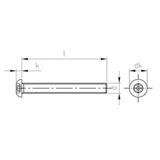 Viti di Sicurezza Metriche Antisvitamento Testa Bombata INOX Torx con Piolo