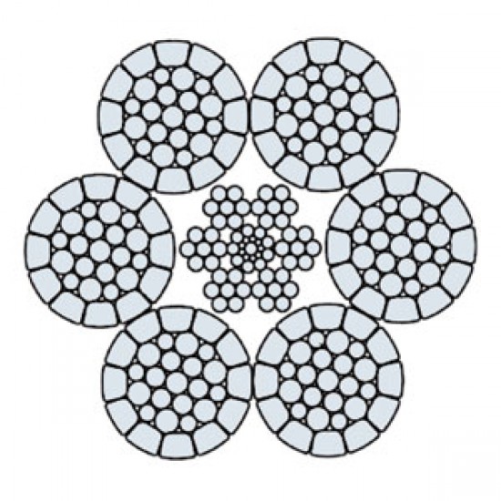 Funi di Acciaio a 6 Trefoli DRL 508 A COMPATTATA (lucida)