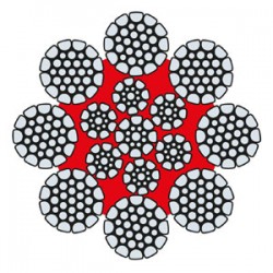 Funi di Acciaio a 8 Trefoli HP 8P COMPATTATA PLASTIFICATA (Zincata)
