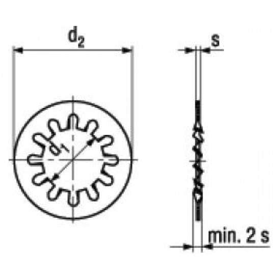 Rondelle Elastiche Dentate Forma J Con Dentatura Interna DIN 6797J