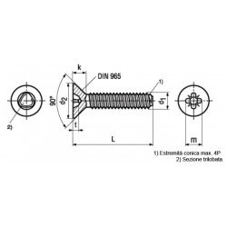Viti Autoformanti Testa Svasata Piana Impronta Croce DIN 7500M