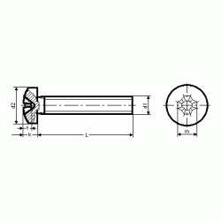 Viti Testa Cilindrica Ridotta Impronta Croce Phillips SN 213307 -  ISO 7048