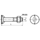 Bulloni Testa Svasata Piana con 2 Naselli e Dado Esagonale DIN 11014