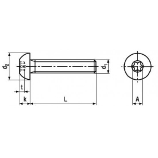 Microviti Testa a Bottone Torx ISO 7380-1