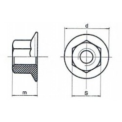 Dadi Esagonali Flangiati DIN 6923 ISO 4161 Zincatura / Brunitura Nera / Inox Nero