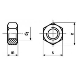 Dadi Esagonali Medi UNI 5588 ISO 4032 DIN 934 Zincatura / Brunitura Nera / Inox Nero