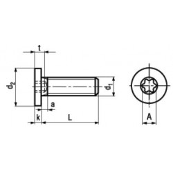 Viti Testa Cilindrica Estremamente Ribassata Torx