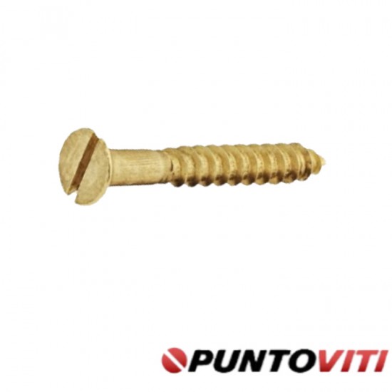 Viti per Legno Testa Svasata Piana in Ottone con Intaglio DIN 97 Viti per Legno Testa Svasata Piana in Ottone con Intaglio DIN 97