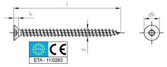 Viti Truciolari Testa Svasata Piana Torx Inox Interamente Filettata Pv. 9047