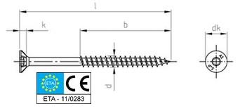 Viti Truciolari Testa Svasata Piana Torx Inox Parzialmente Filettata Pv. 9047